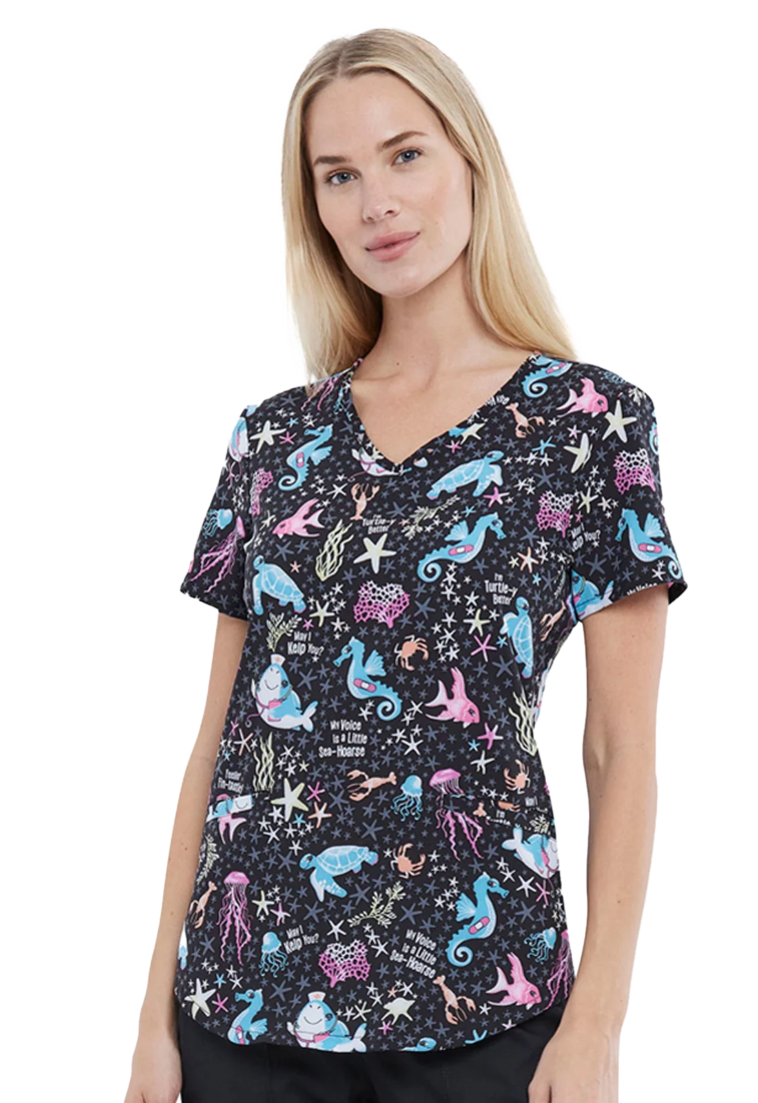 Túnica estampada de senhora cintada animais CK637