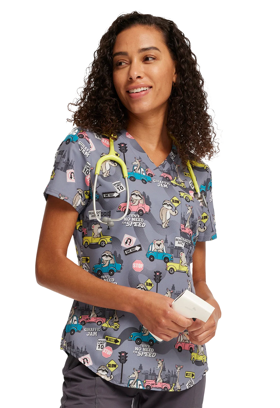 Túnica estampada de senhora preguiças e girafas CK664
