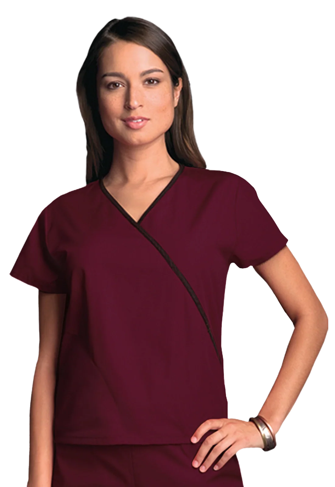 Top women's scrub top Cherokee Originals with contrast piping 4800 