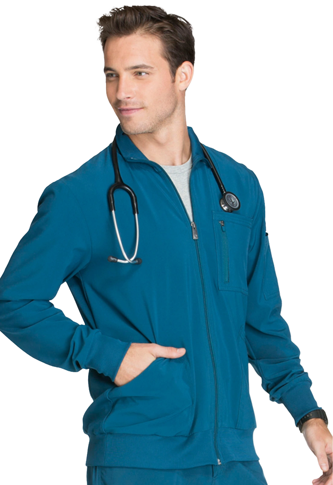 Chaqueta sanitaria hombre de tejido antimicrobiano CK305A