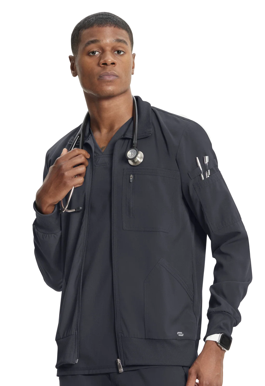 Men's scrub jacket made from antimicrobial fabric CK305A 
