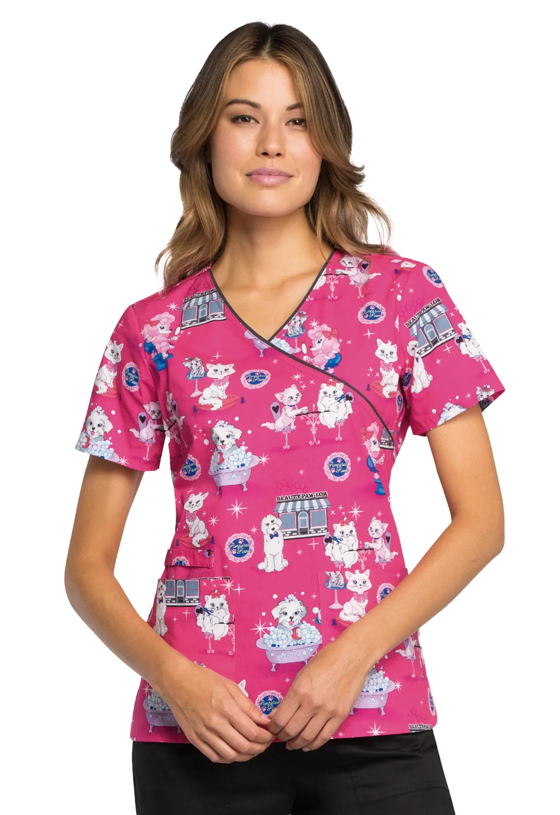 Casaca estampada mujer entallado gatos CK614