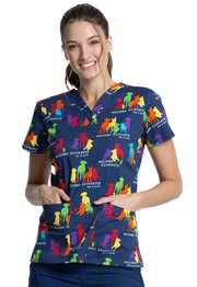 Top printed women's fitted dogs CK616 