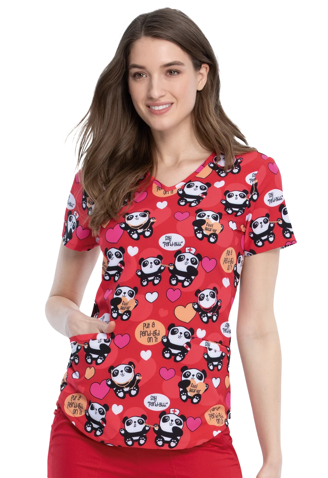 Túnica estampada feminina ajustada pandas CK637 