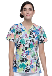 Blusa estampada feminina cintada Panda laço rosa CK651 