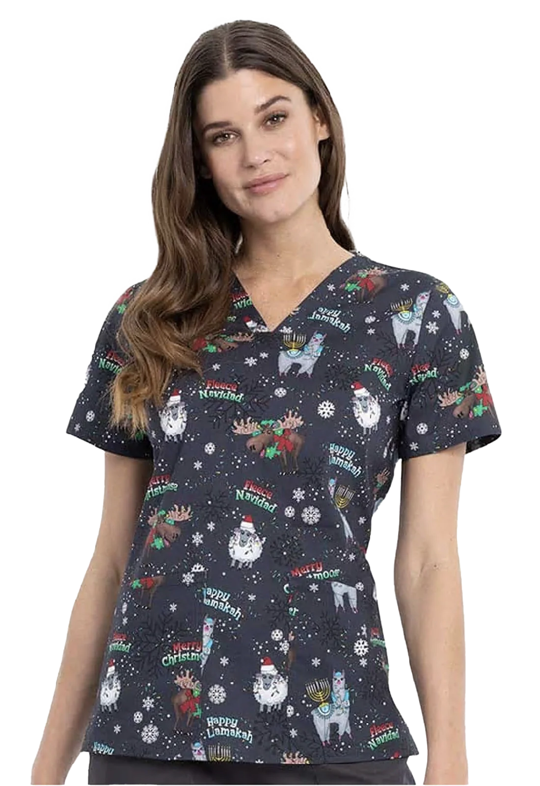 Casaca estampada mujer Navidad Llamas CK651