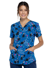 Top printed women's fitted dogs CK652 