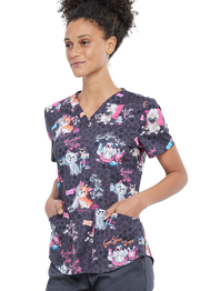 Casaca estampada mujer entallado gatos CK652
