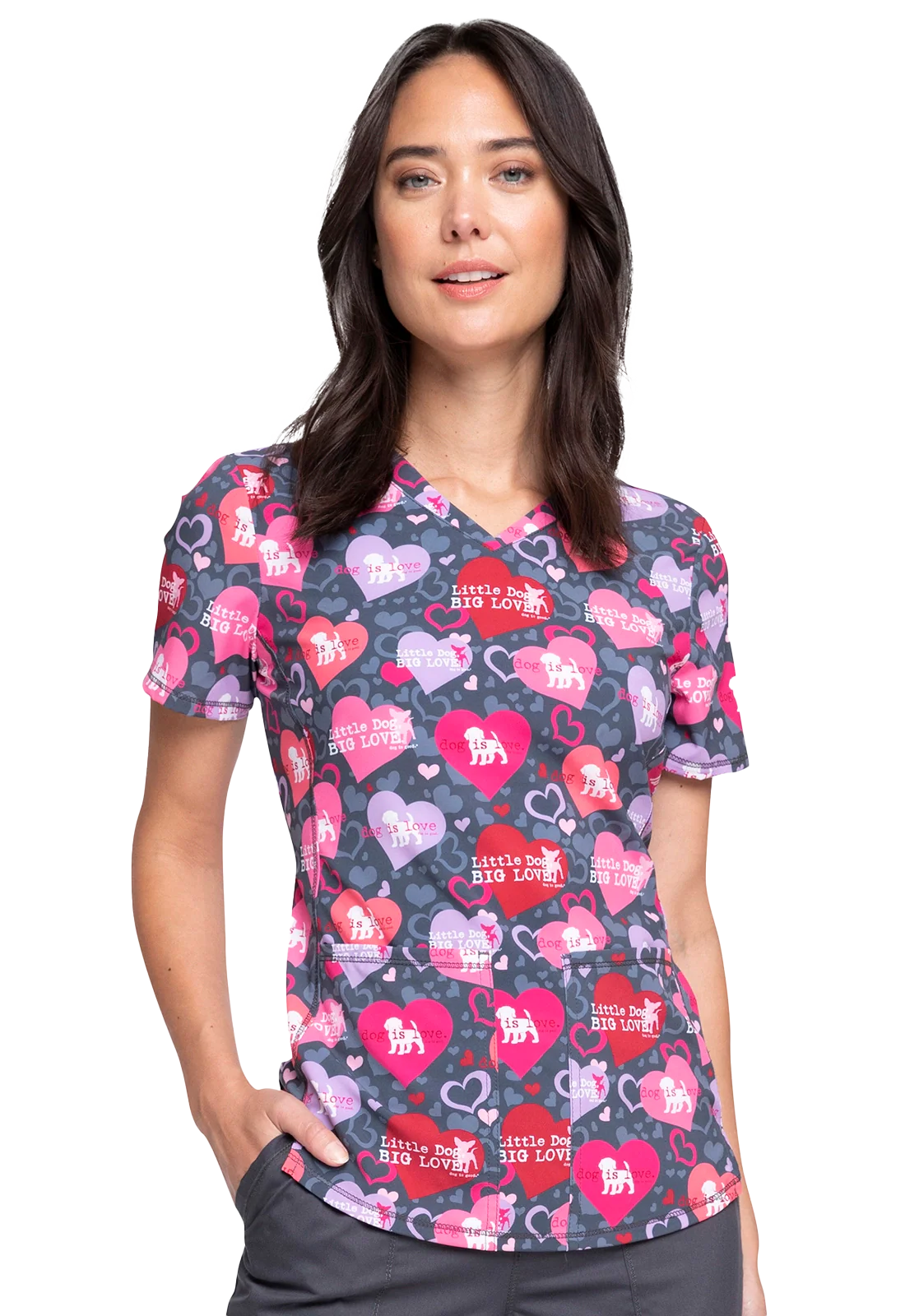 Casaca estampada mujer entallada perros CK703