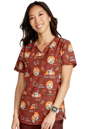 Túnica estampada de senhora cintada Thanksgiving CK703
