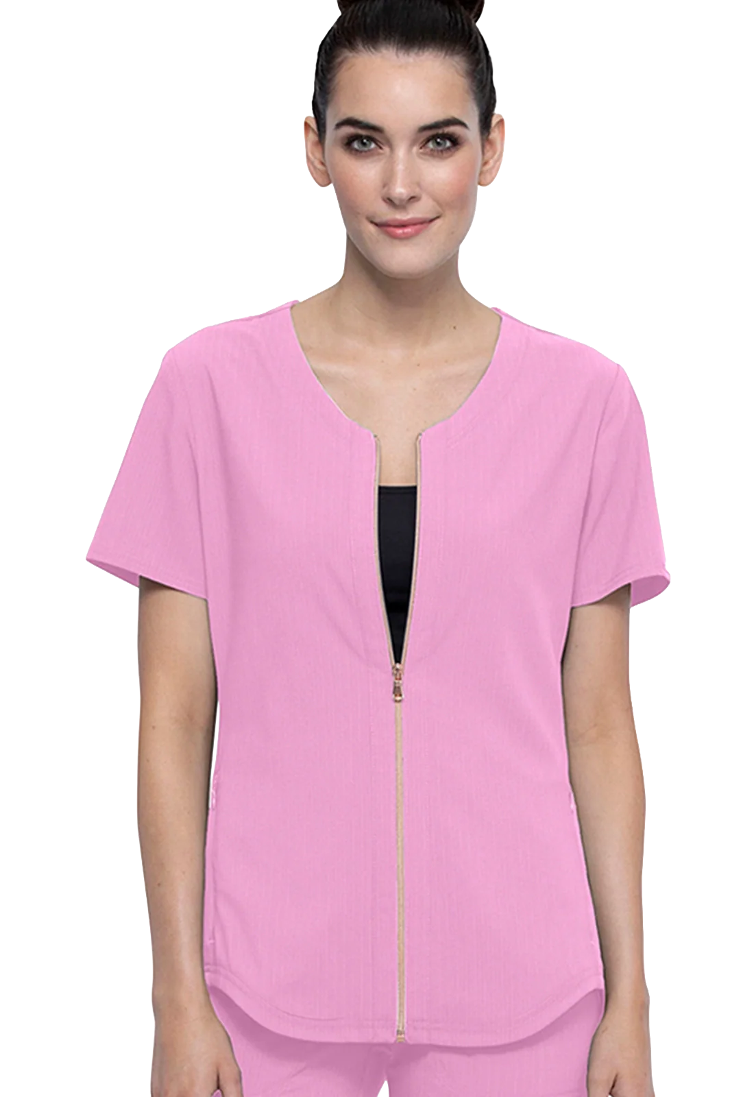 Top women's tailored open-front scrub top CK875 