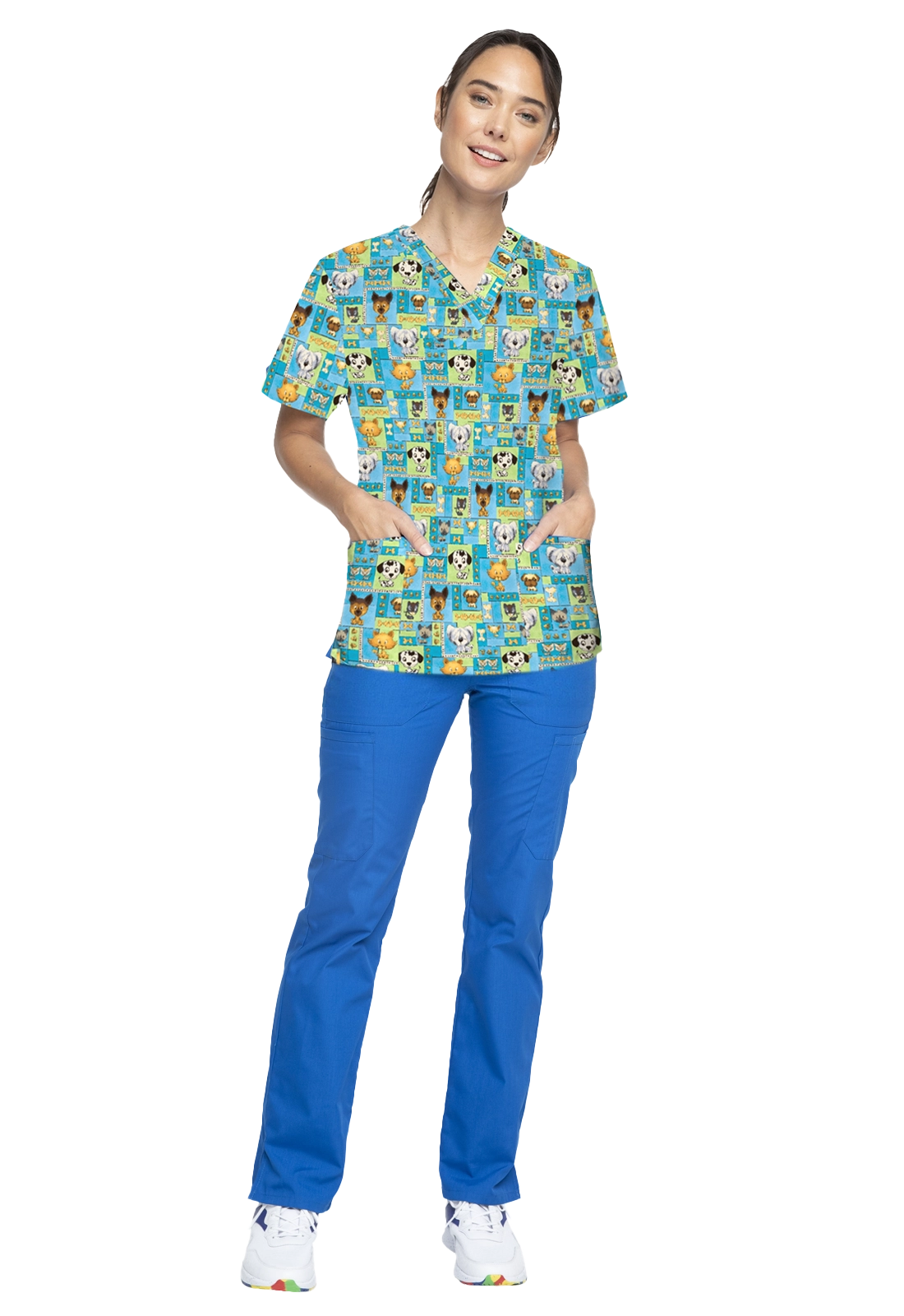 Casaca estampada unisex con perros veterinarios 4700E