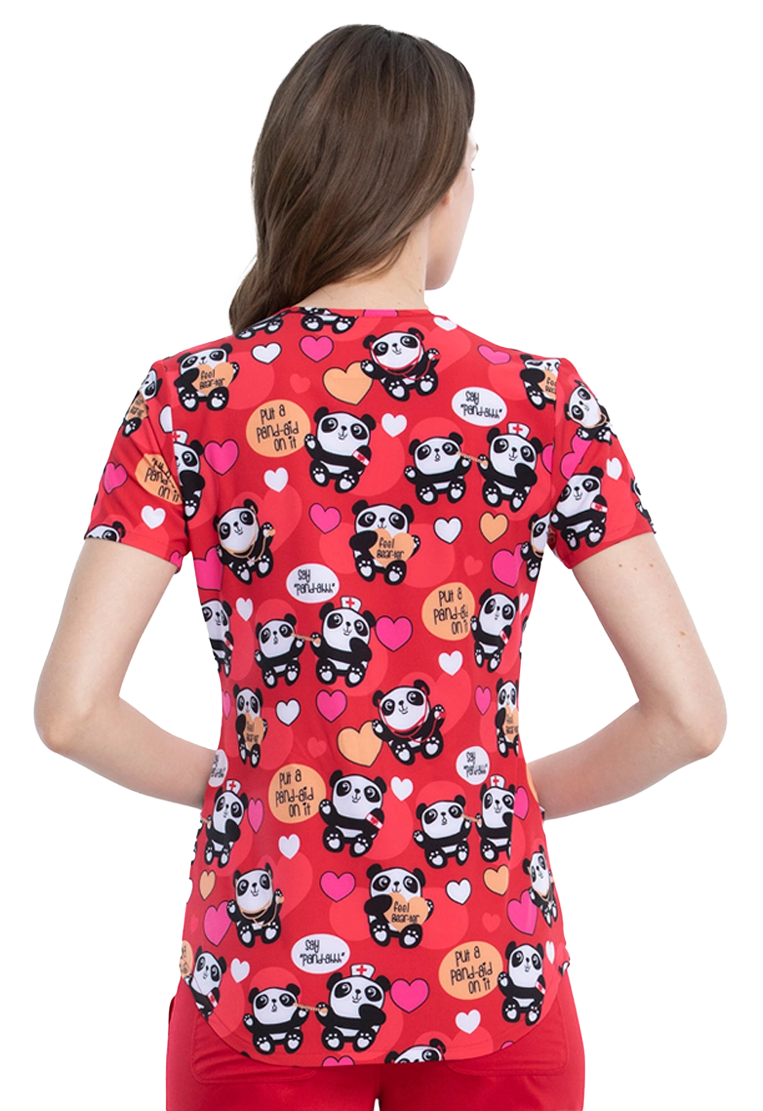 Túnica estampada feminina ajustada pandas CK637 