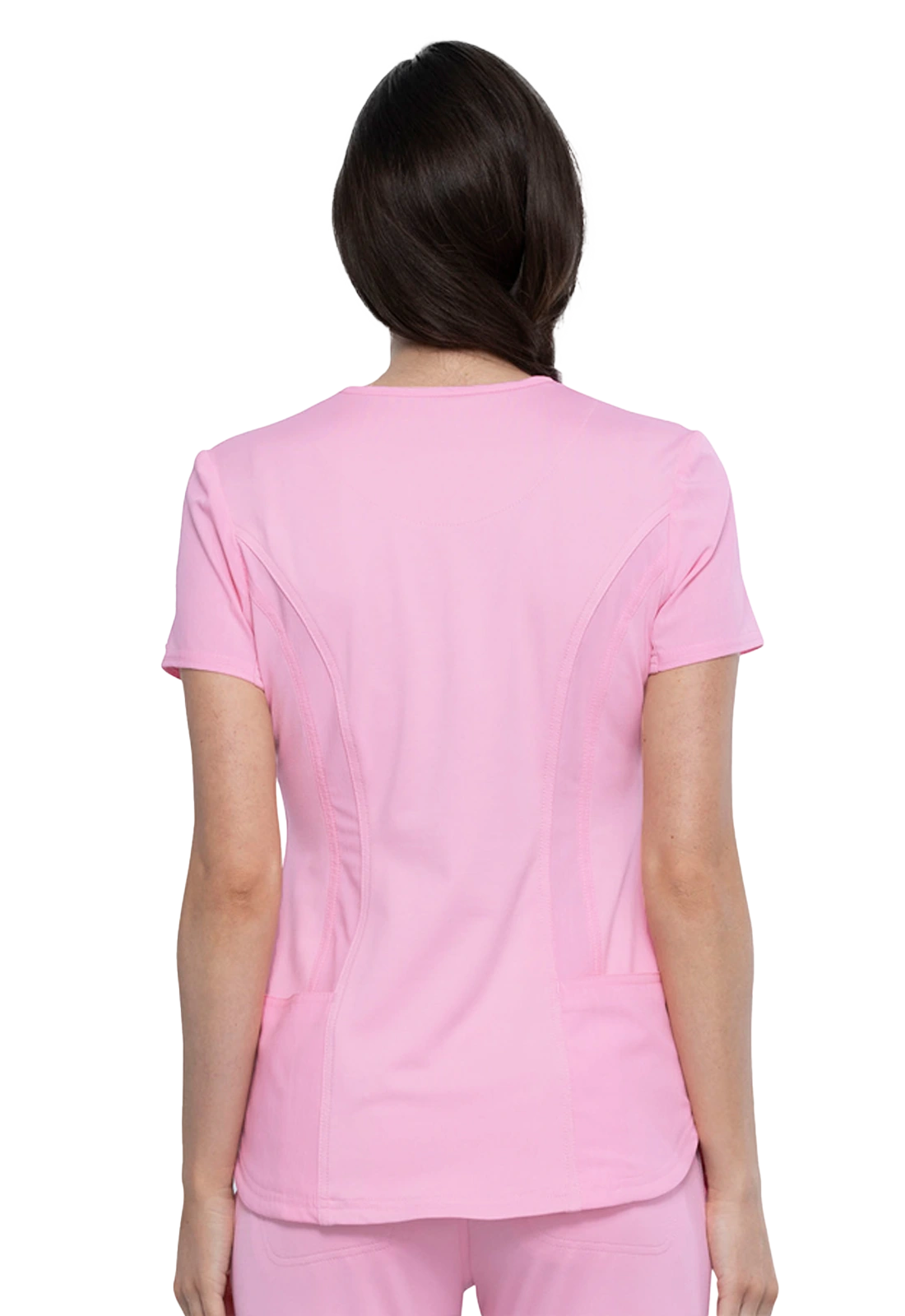 Top women's fitted scrub top with zipper CK876 