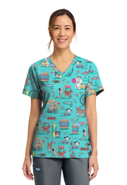 Túnica estampada mulher cintada animais de estimação CK856 