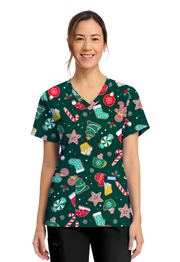 Casaca estampada mujer entallada navidad CK856