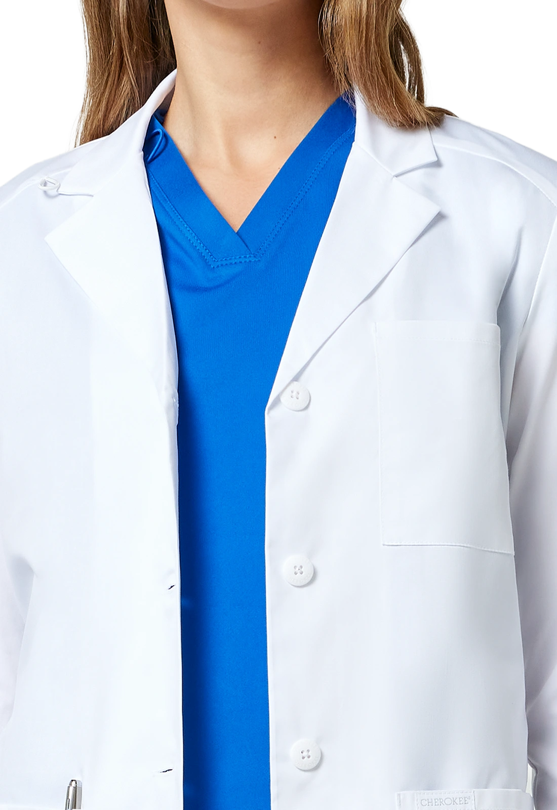 Bata sanitária feminina comprida e cintada Ref. CK421 