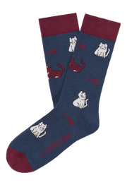 Printed sock cats navy LM400 