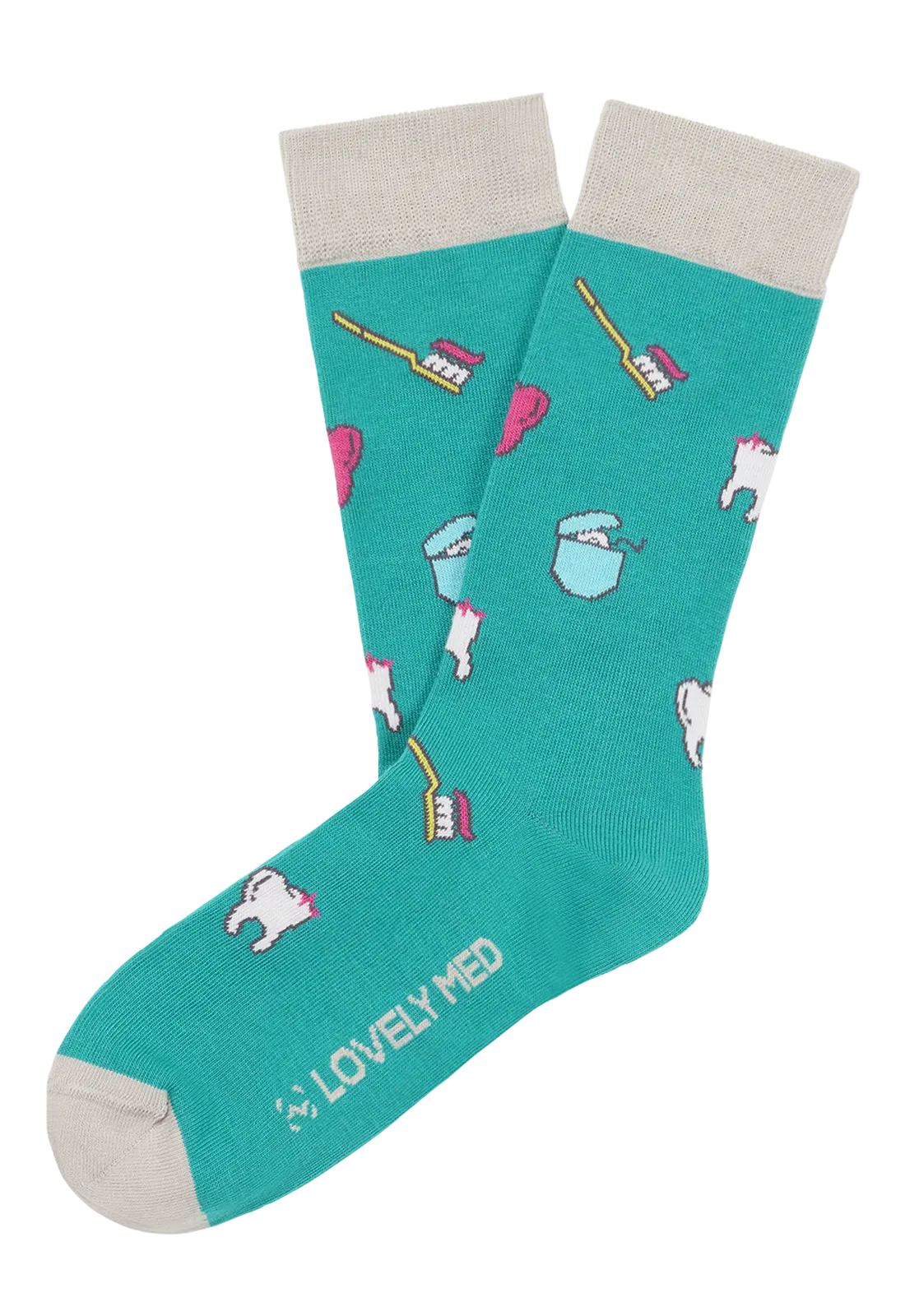 Calcetín estampado dents teal blue LM400