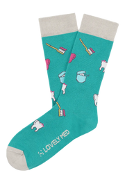 Meia estampada dents teal blue LM400 