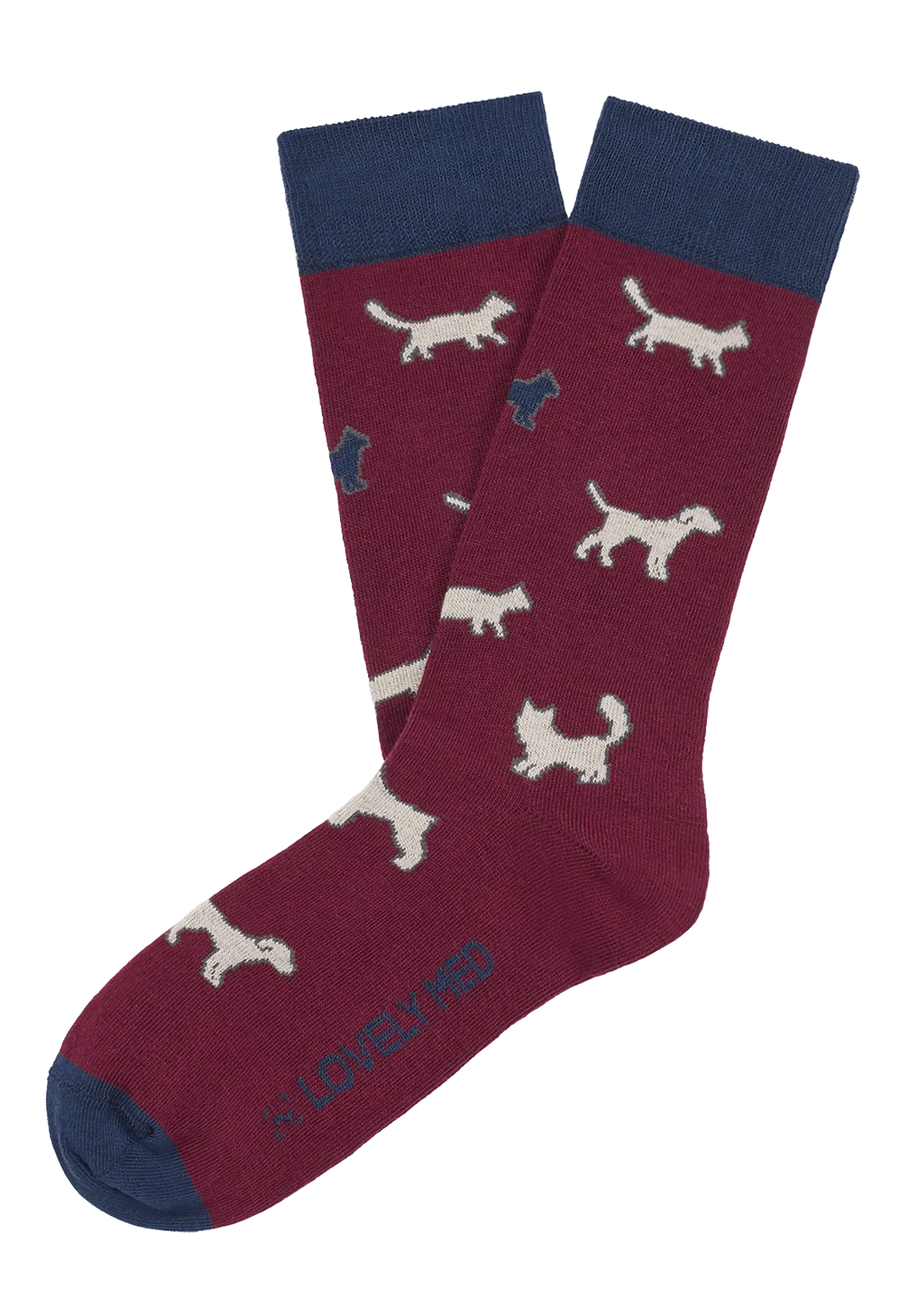 Calcetín estampado dogs & cats wine LM400