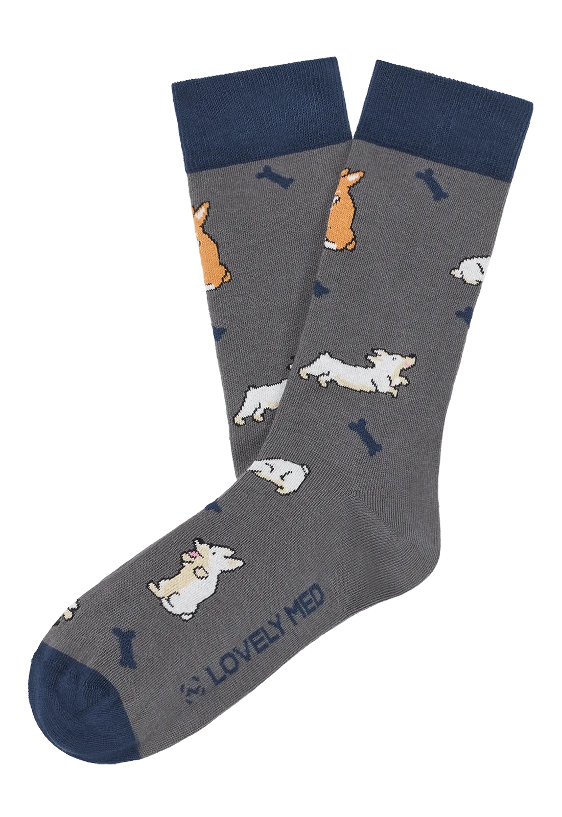 Calcetín estampado dogs pewter LM400
