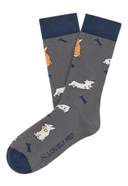Calcetín estampado dogs pewter LM400