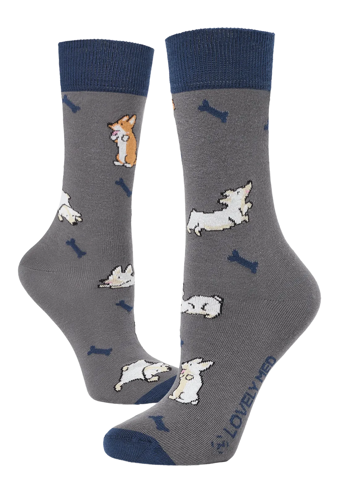 Calcetín estampado dogs pewter LM400