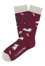 Calcetín estampado dogs wine LM400