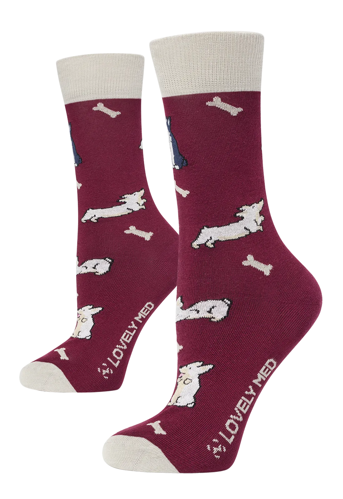 Calcetín estampado dogs wine LM400