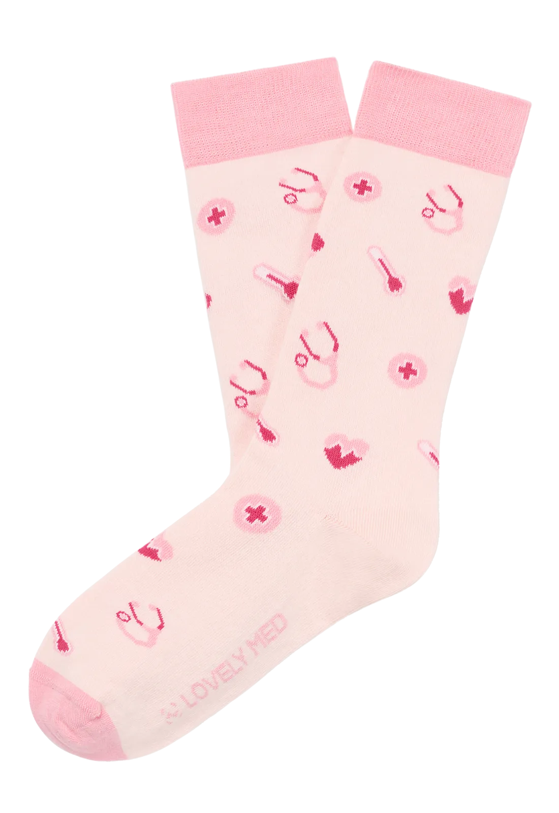 Calcetín estampado nurse pink LM400