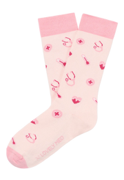 Calcetín estampado nurse pink LM400
