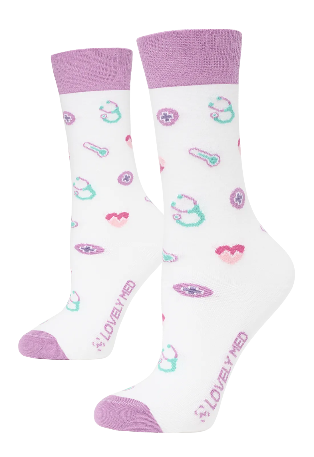 Calcetín estampado nurse white LM400